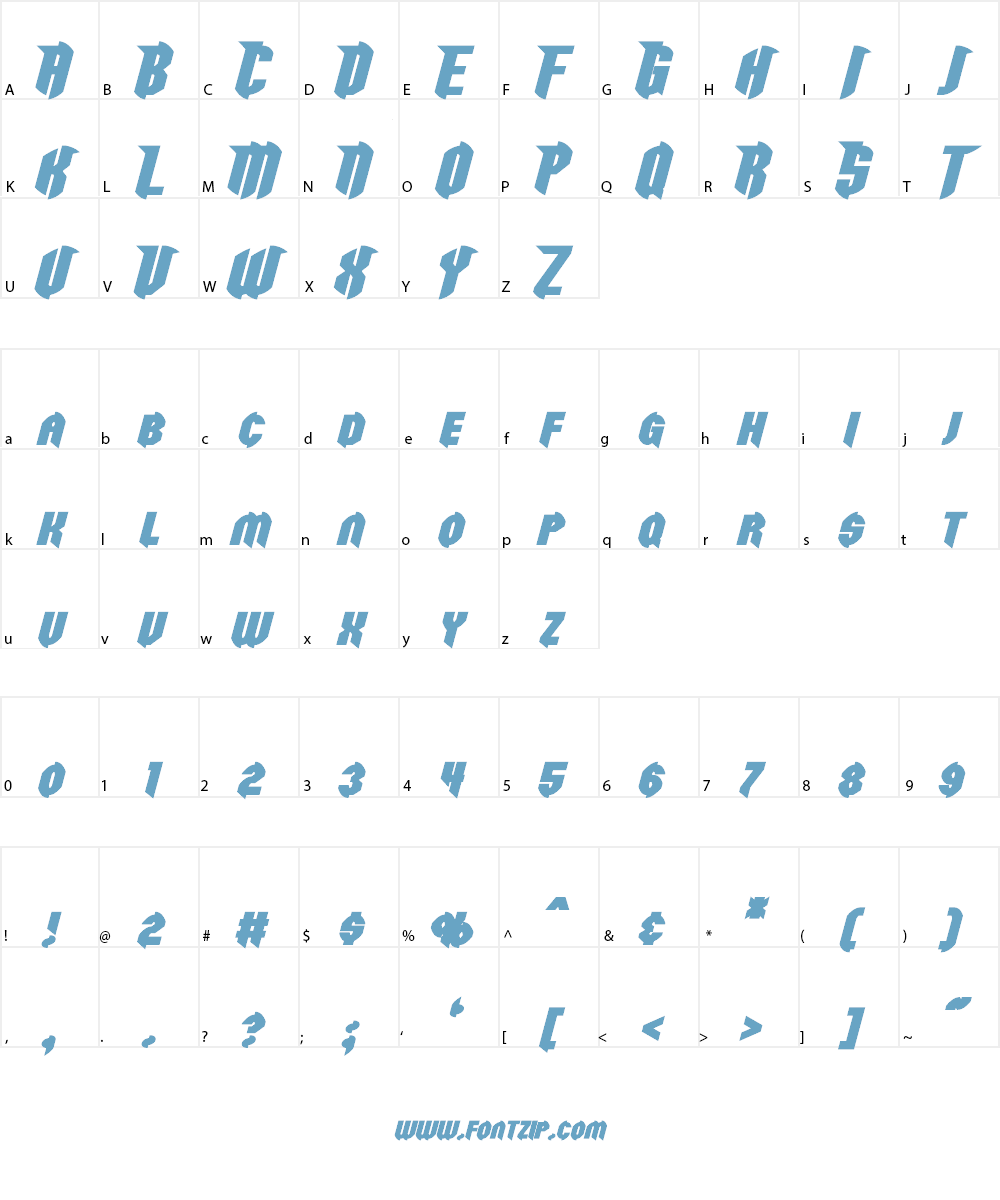 Razorclaw Font Character